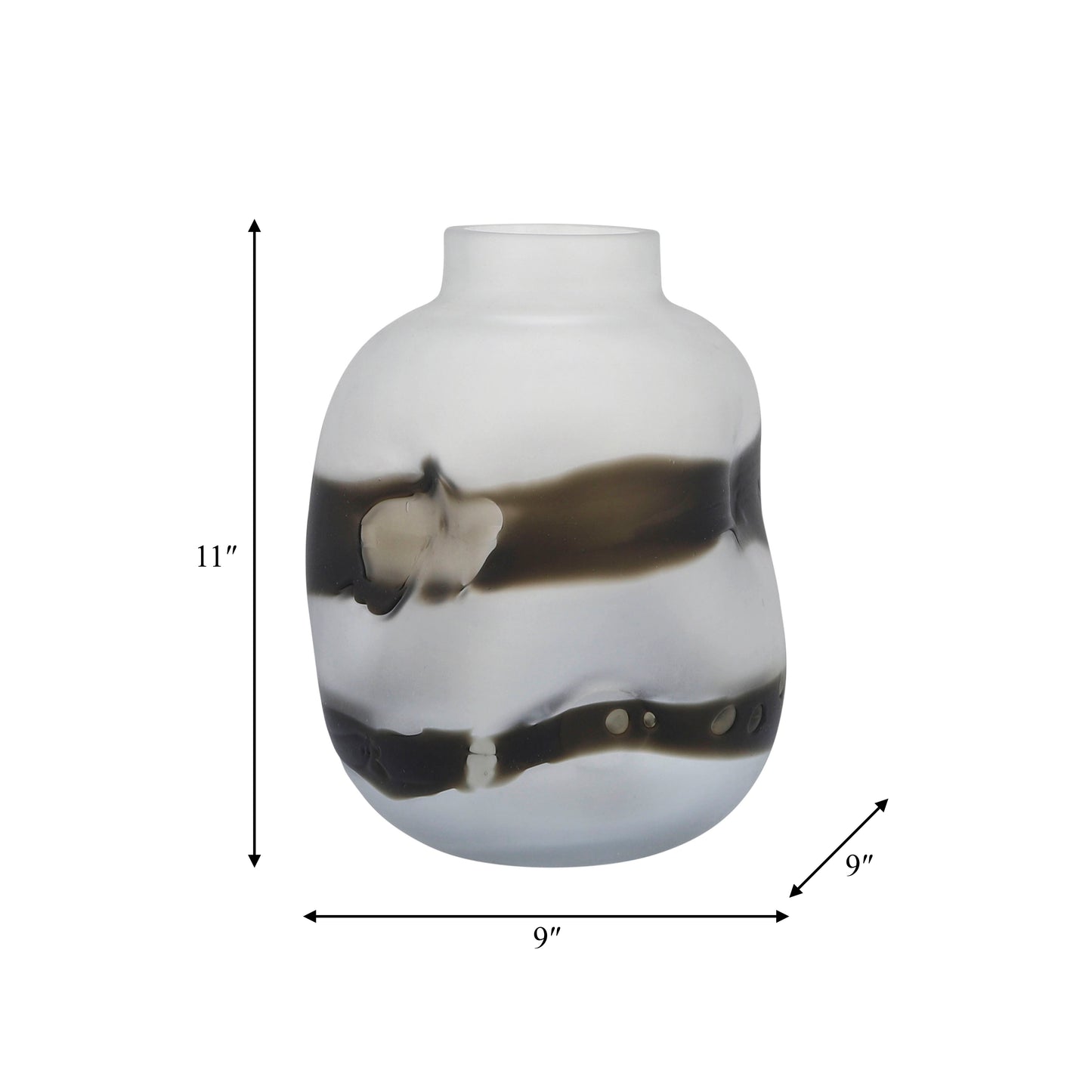 GLASS DENT VASE GREY