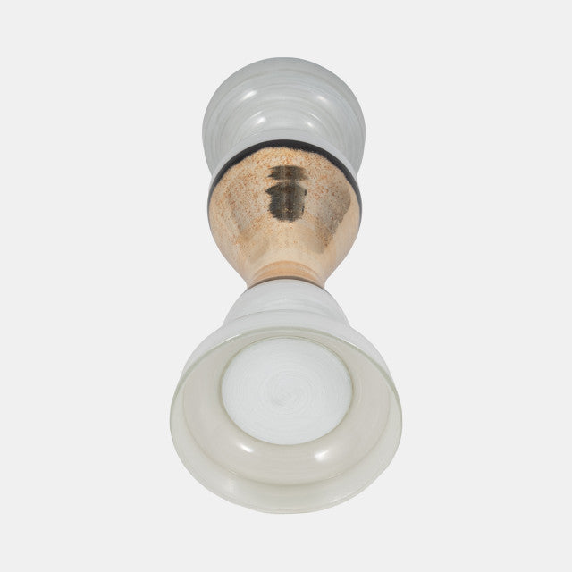 GLASS CANDLE HOLDER WHITE