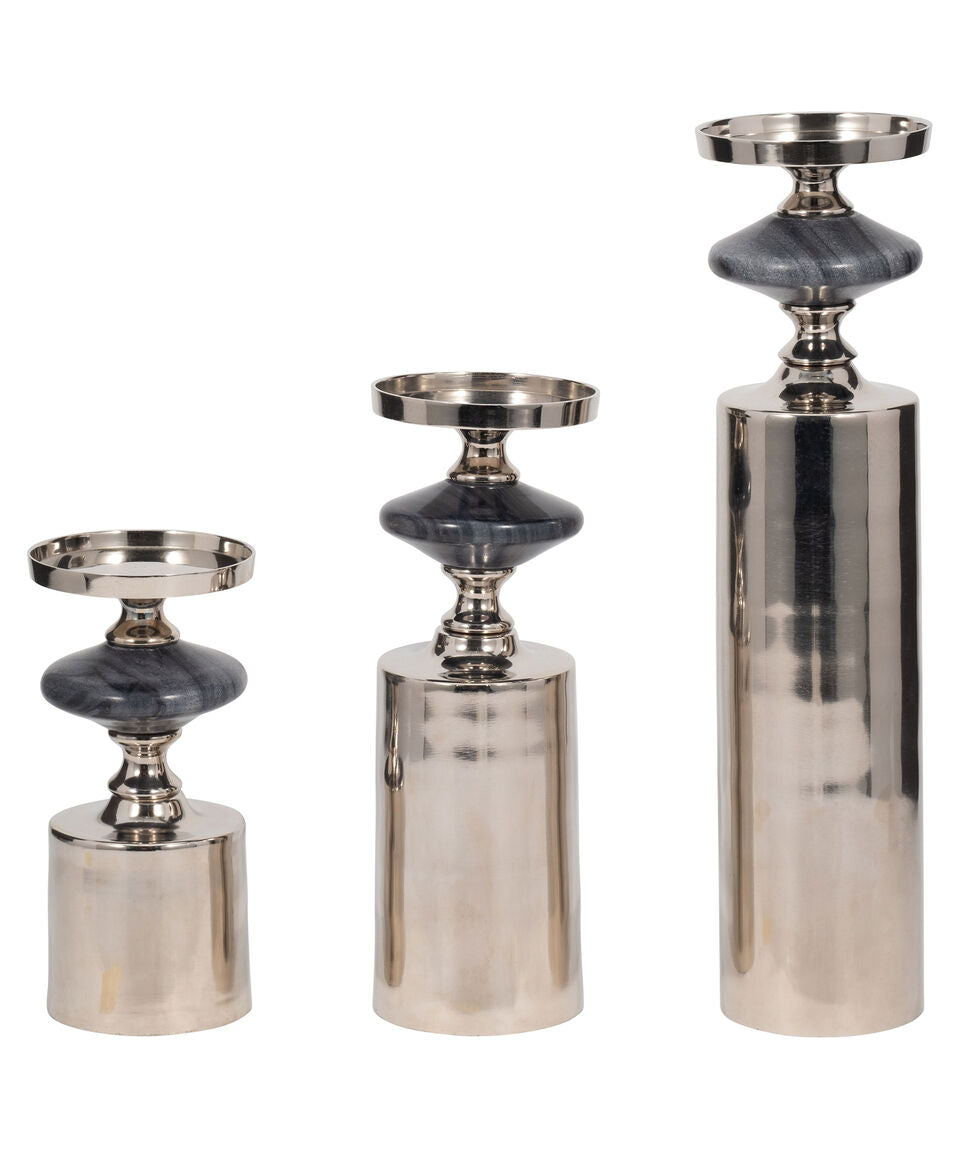 SET 3 GREY MARBLE CANDLE