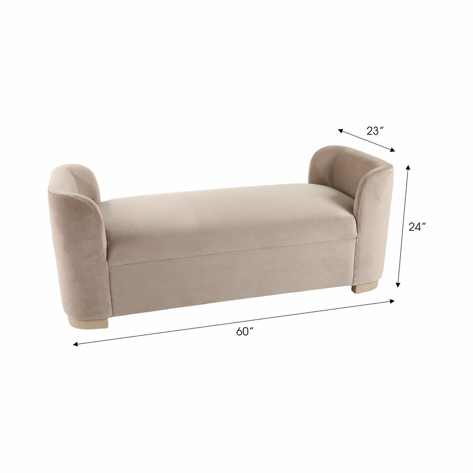 SERRANO BENCH IVORY 60 x 23 x 24.
