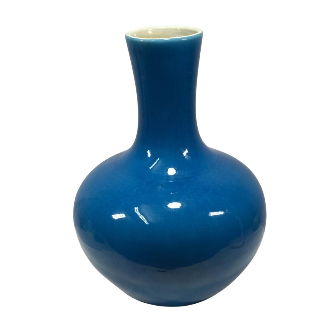 Peacock Blue Globular Vase