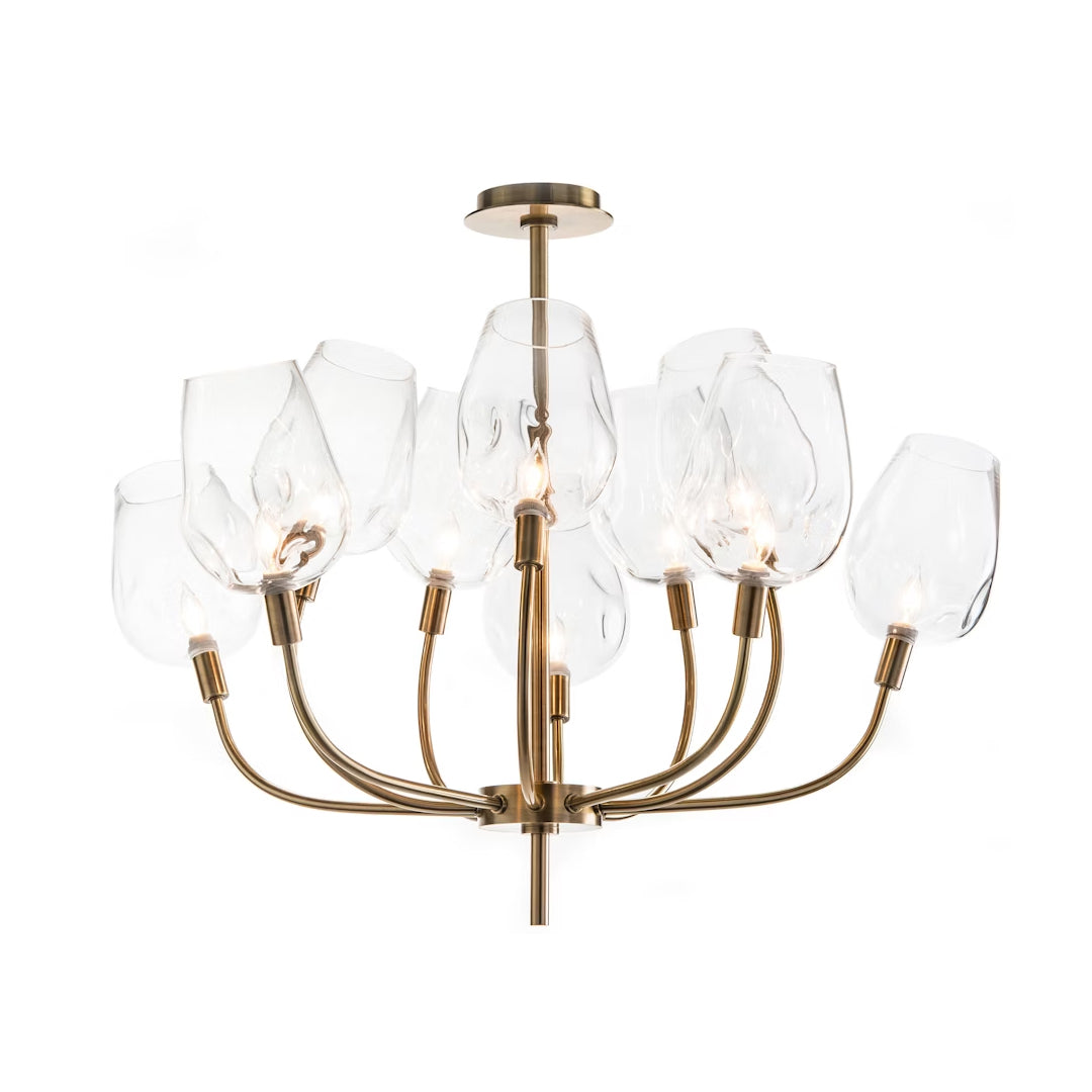 TEN GLASS GLOBE CHANDALIER