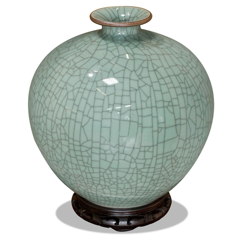 Crackle Celadon Pomegranate Vase