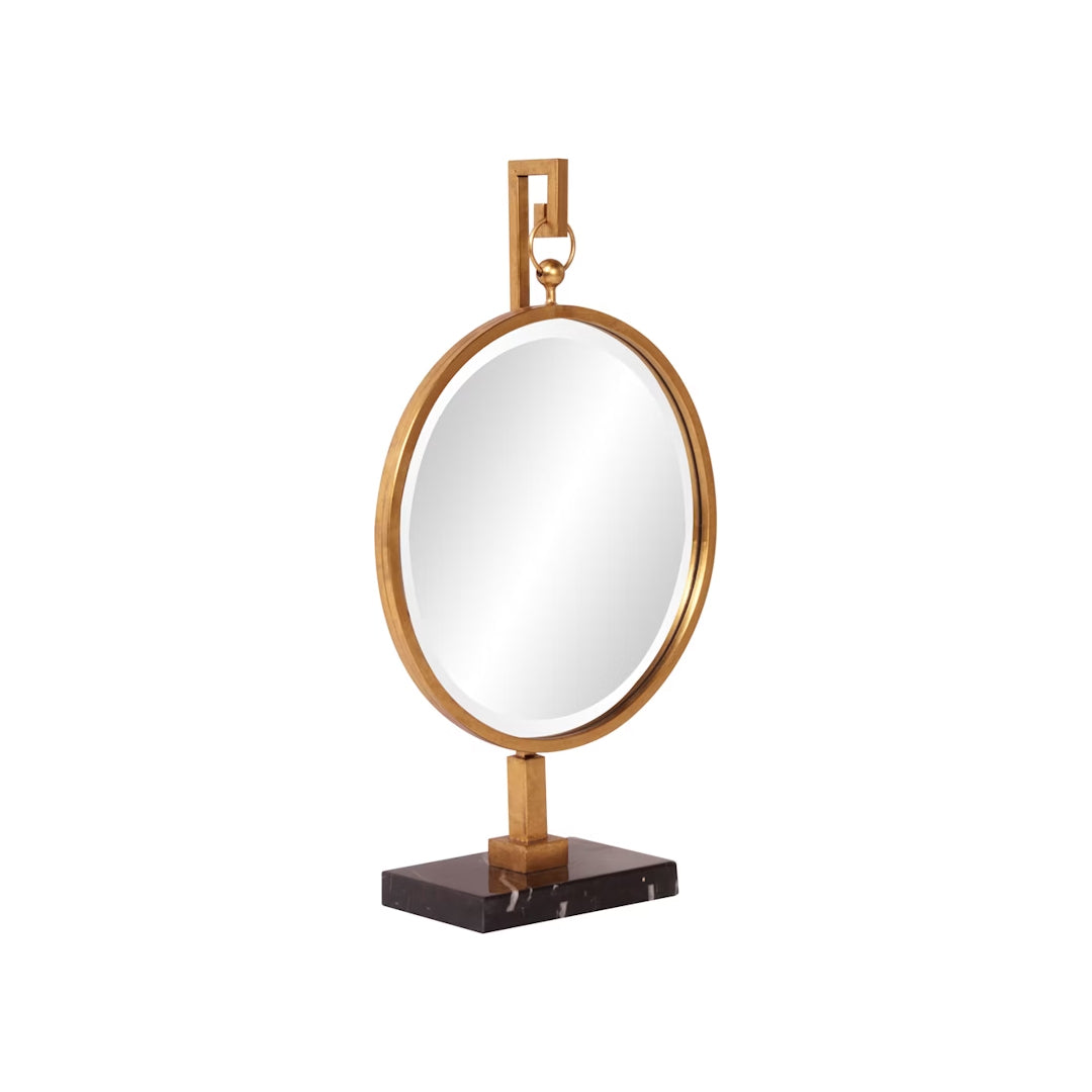 MEDALLION MIRROR BRIGHT GOLD CIRCULAR 30"L x 18"W