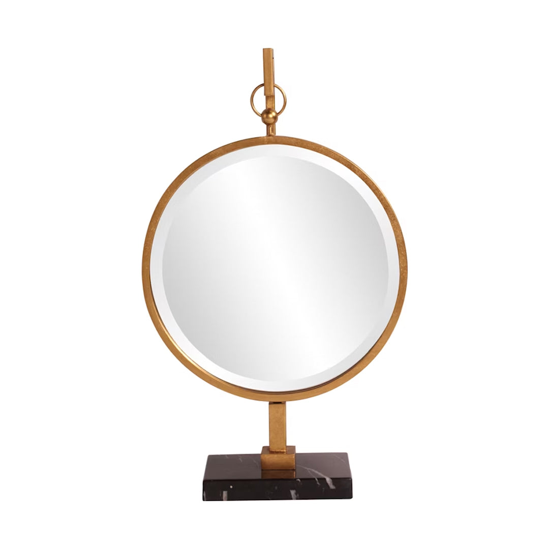 MEDALLION MIRROR BRIGHT GOLD CIRCULAR 30"L x 18"W