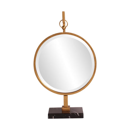 MEDALLION MIRROR BRIGHT GOLD CIRCULAR 30"L x 18"W