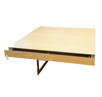 COCKTAIL TABLE W DRAWER W 47 1/4" D 47 1/4" H 17 1/4"