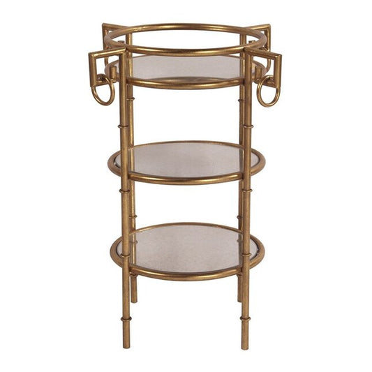GOLD 3 TIERED METAL TABLE 56CMX68CM