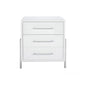 THREE DRAWER WHITE LACQUER SIDE TABLE 60.5CMX60.5CMX73.5CM