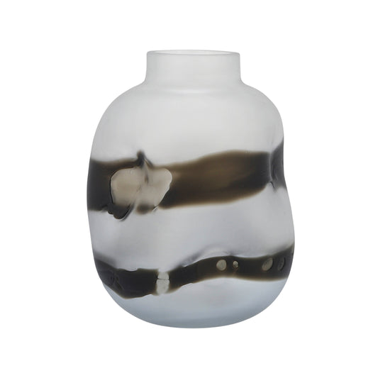 GLASS DENT VASE GREY