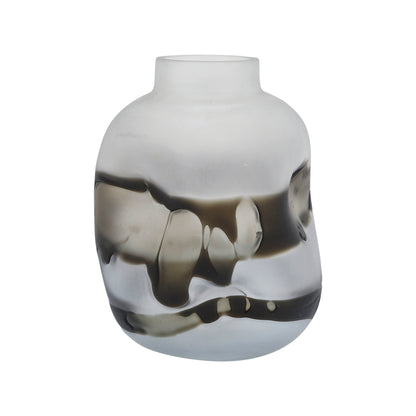 GLASS DENT VASE GREY
