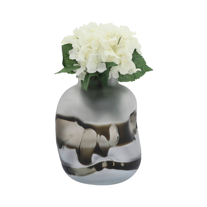 GLASS DENT VASE GREY