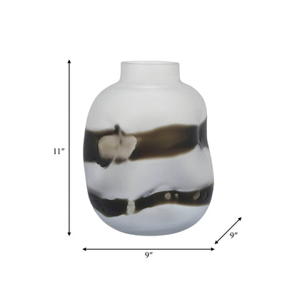 GLASS DENT VASE GREY