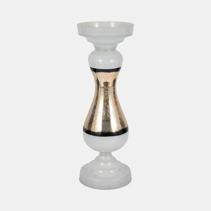 GLASS CANDLE HOLDER WHITE