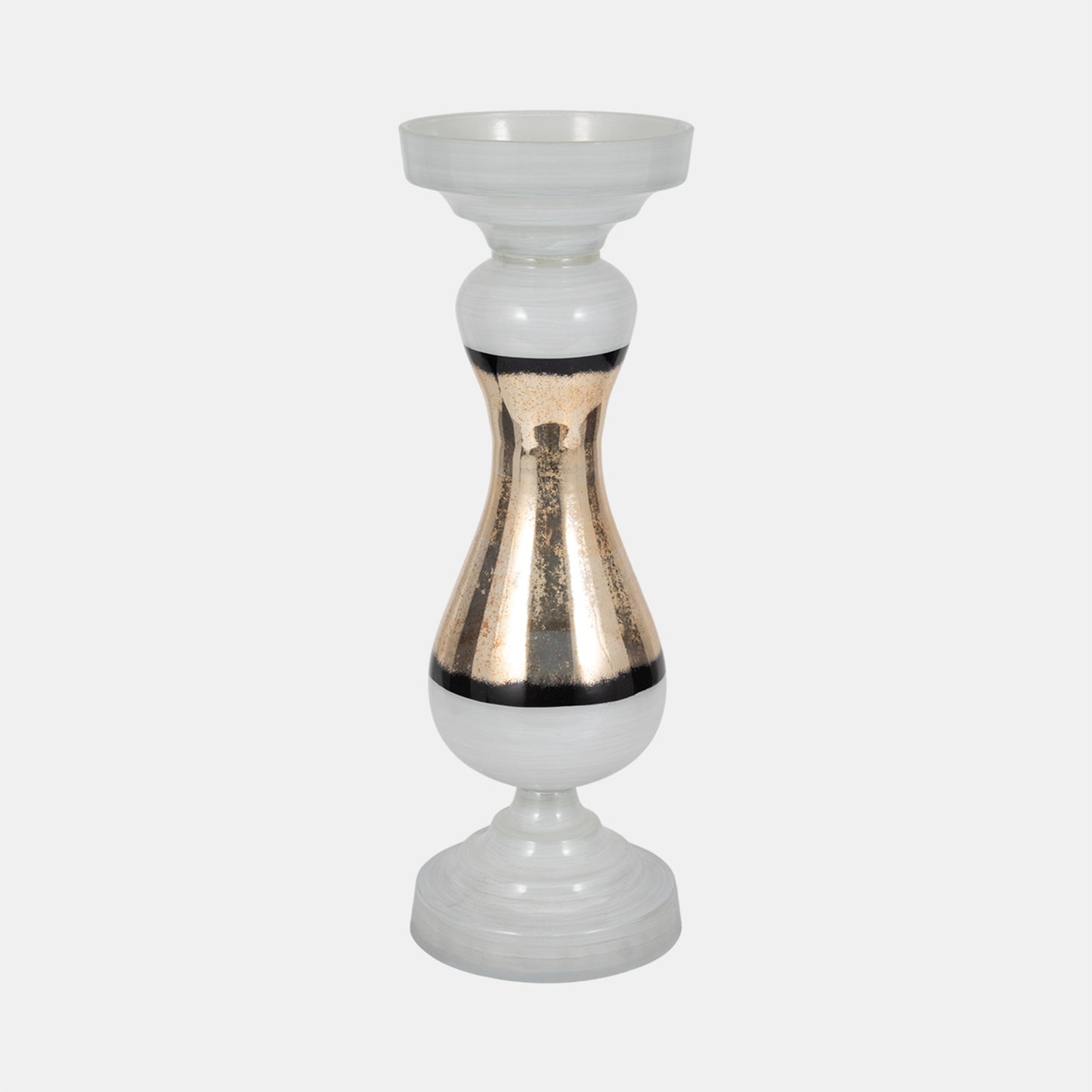 GLASS CANDLE HOLDER WHITE