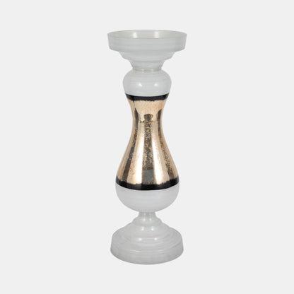 GLASS CANDLE HOLDER WHITE