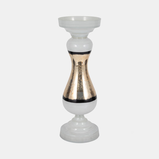 GLASS CANDLE HOLDER WHITE