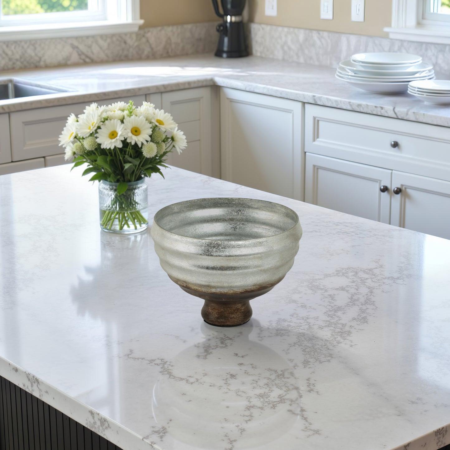 GLASS PEDESTAL BOWL