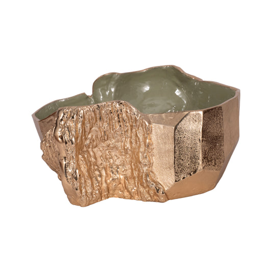 METAL BOWL GOLD GREEN