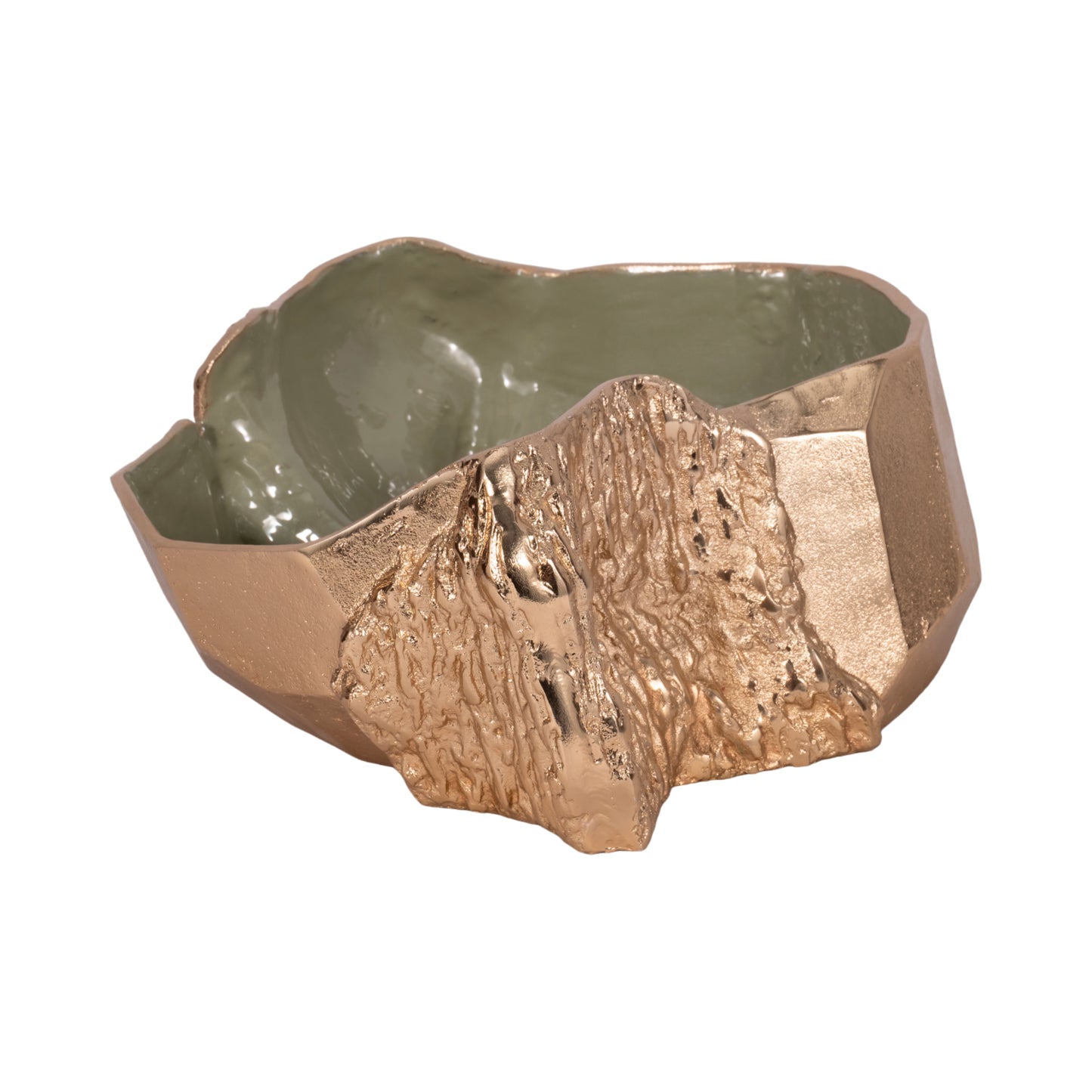 METAL BOWL GOLD GREEN