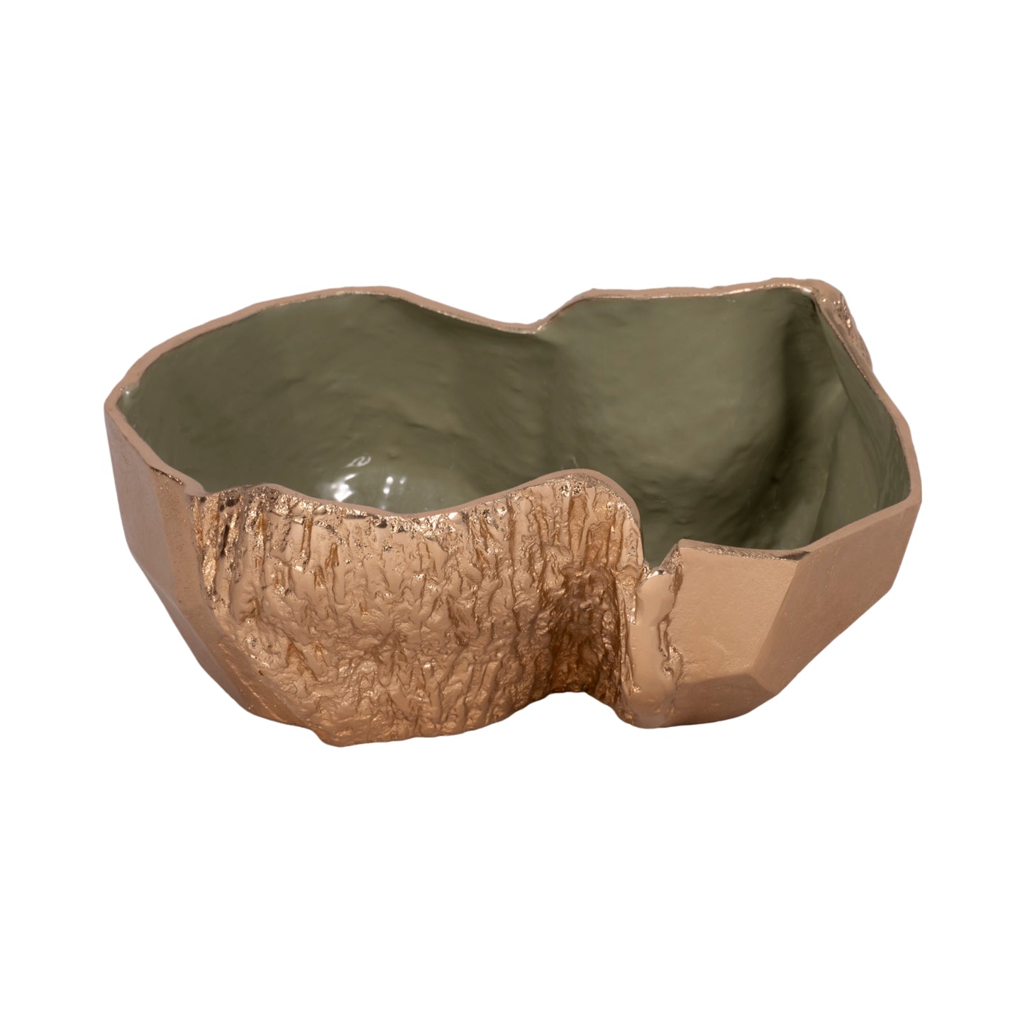 METAL BOWL GOLD GREEN