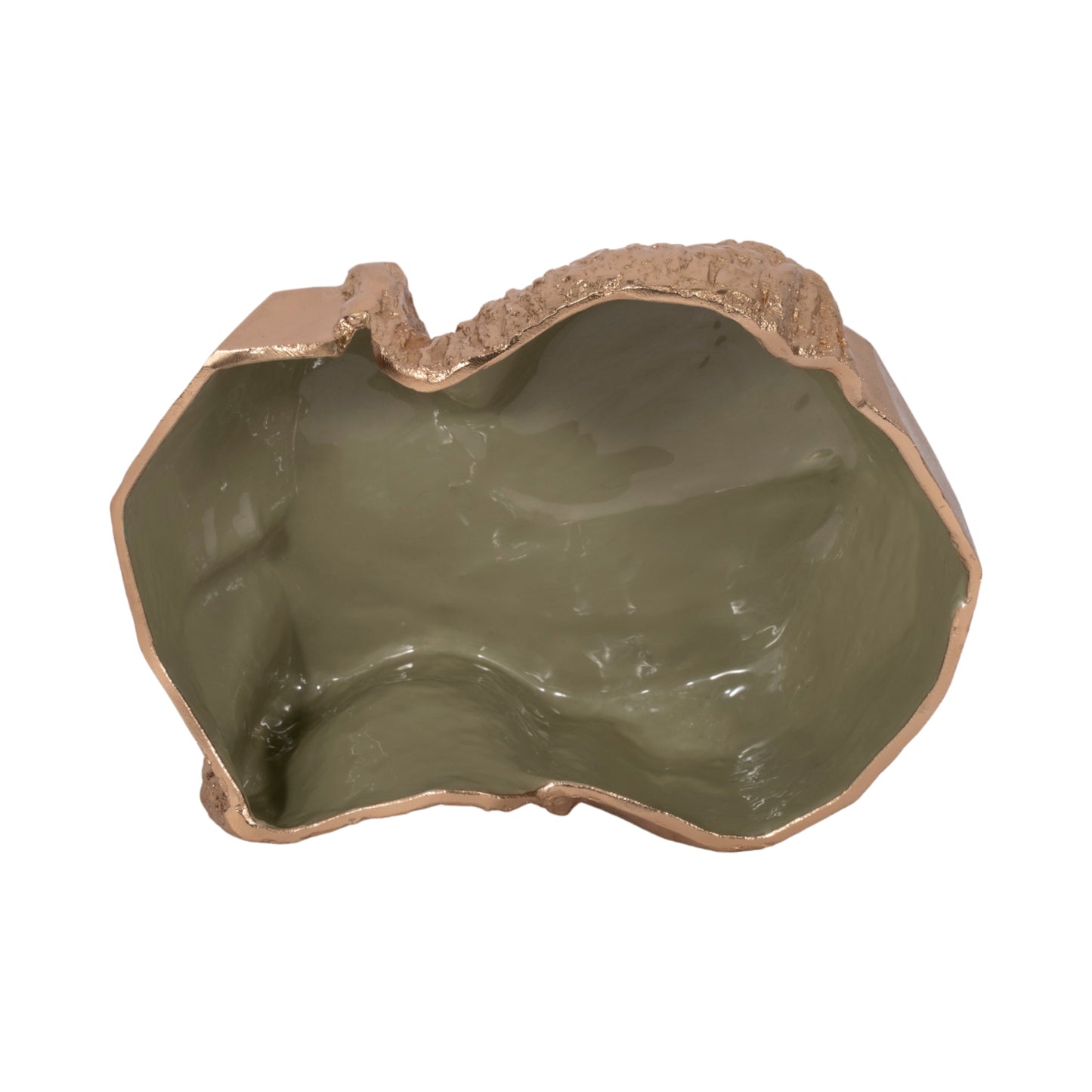 METAL BOWL GOLD GREEN