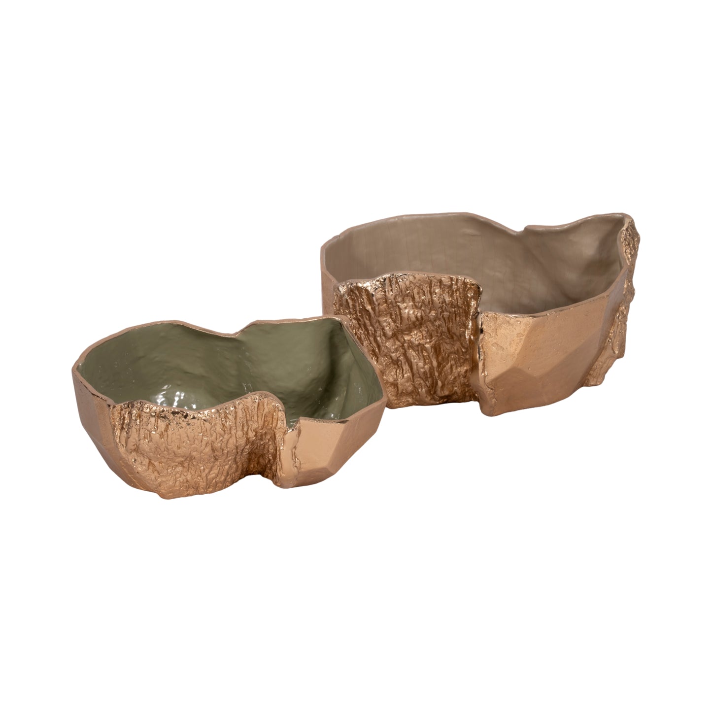 METAL BOWL GOLD GREEN
