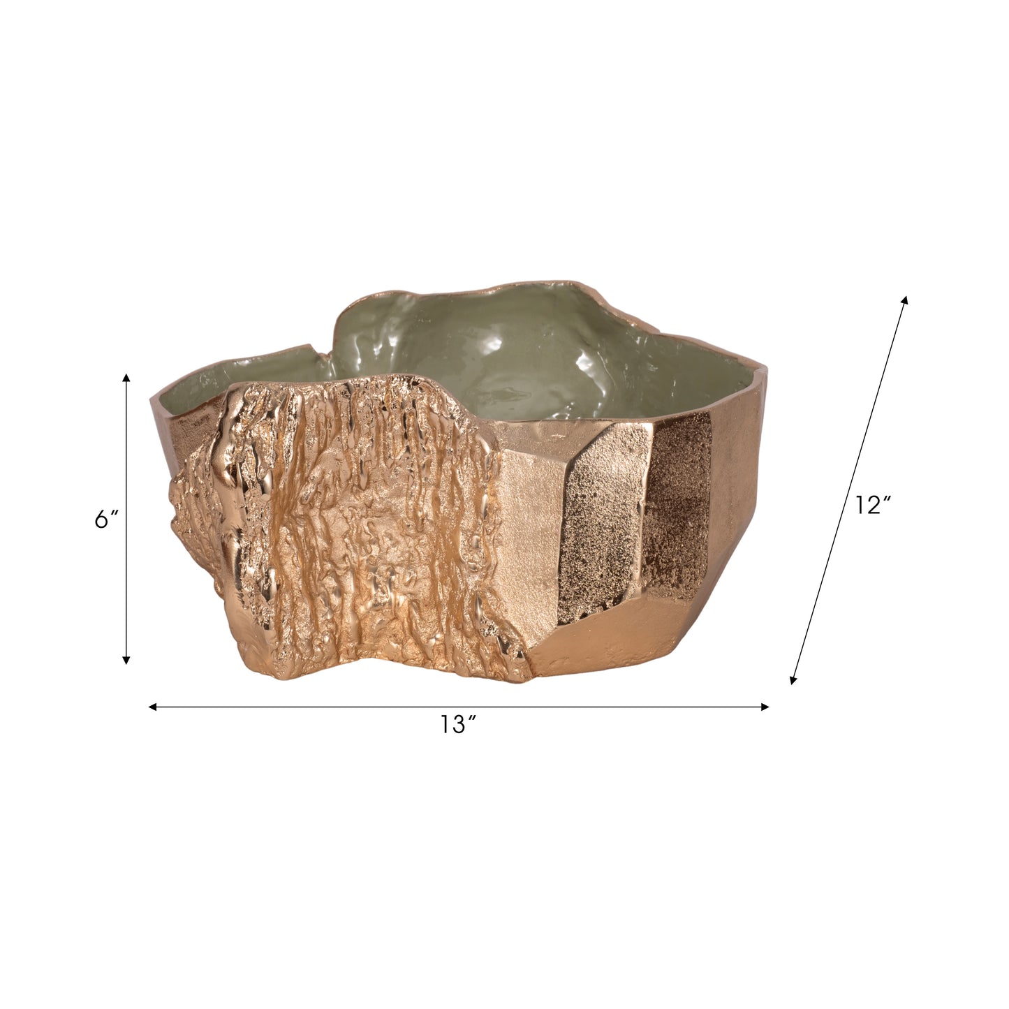 METAL BOWL GOLD GREEN