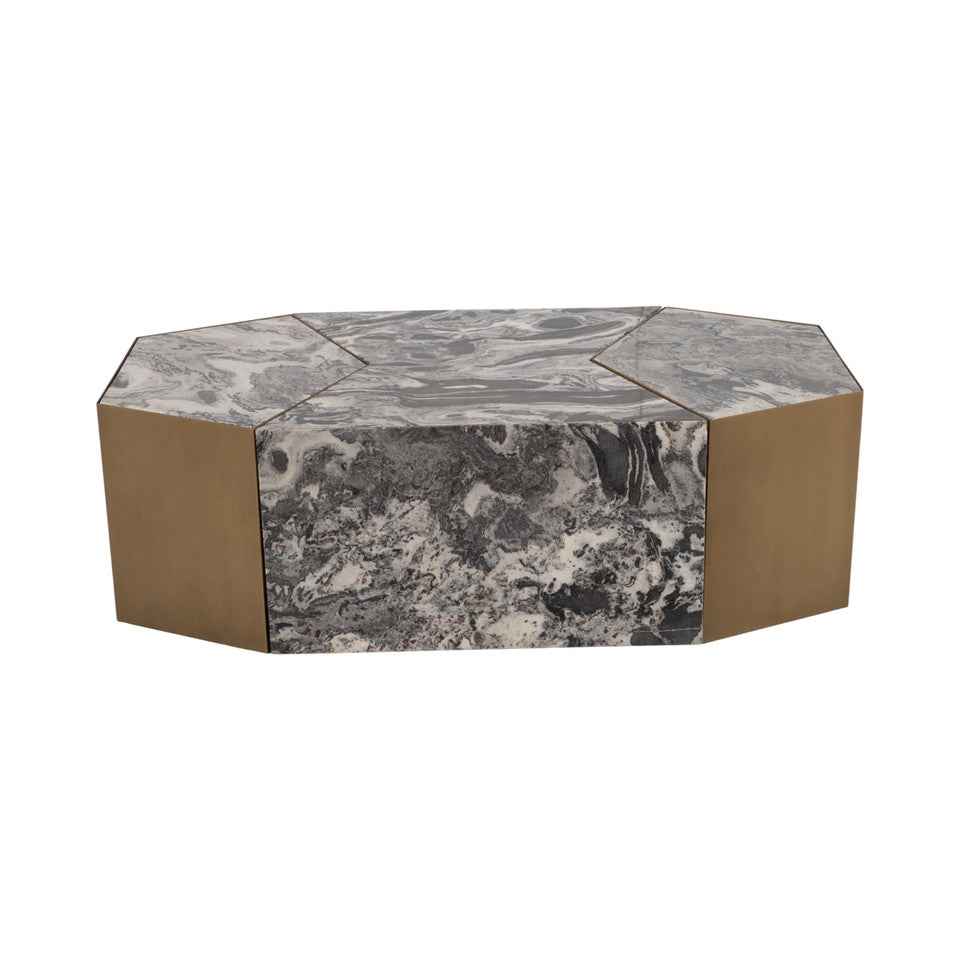 REVERSE MARBLE COFFEE TABLE BROWN 50 x 24 x 15