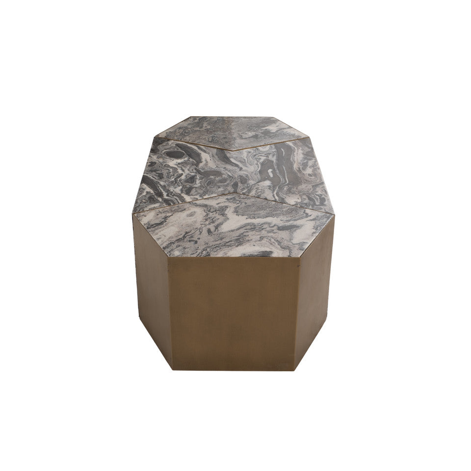 REVERSE MARBLE COFFEE TABLE BROWN 50 x 24 x 15