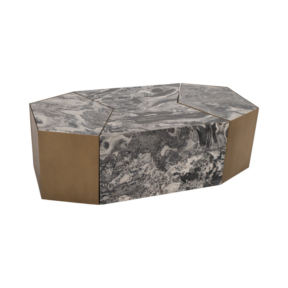 REVERSE MARBLE COFFEE TABLE BROWN 50 x 24 x 15