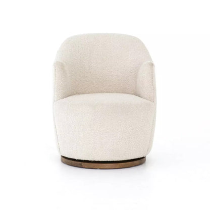 WOOD SWIVEL CHAIR IVORY 27" x 31" x 31"