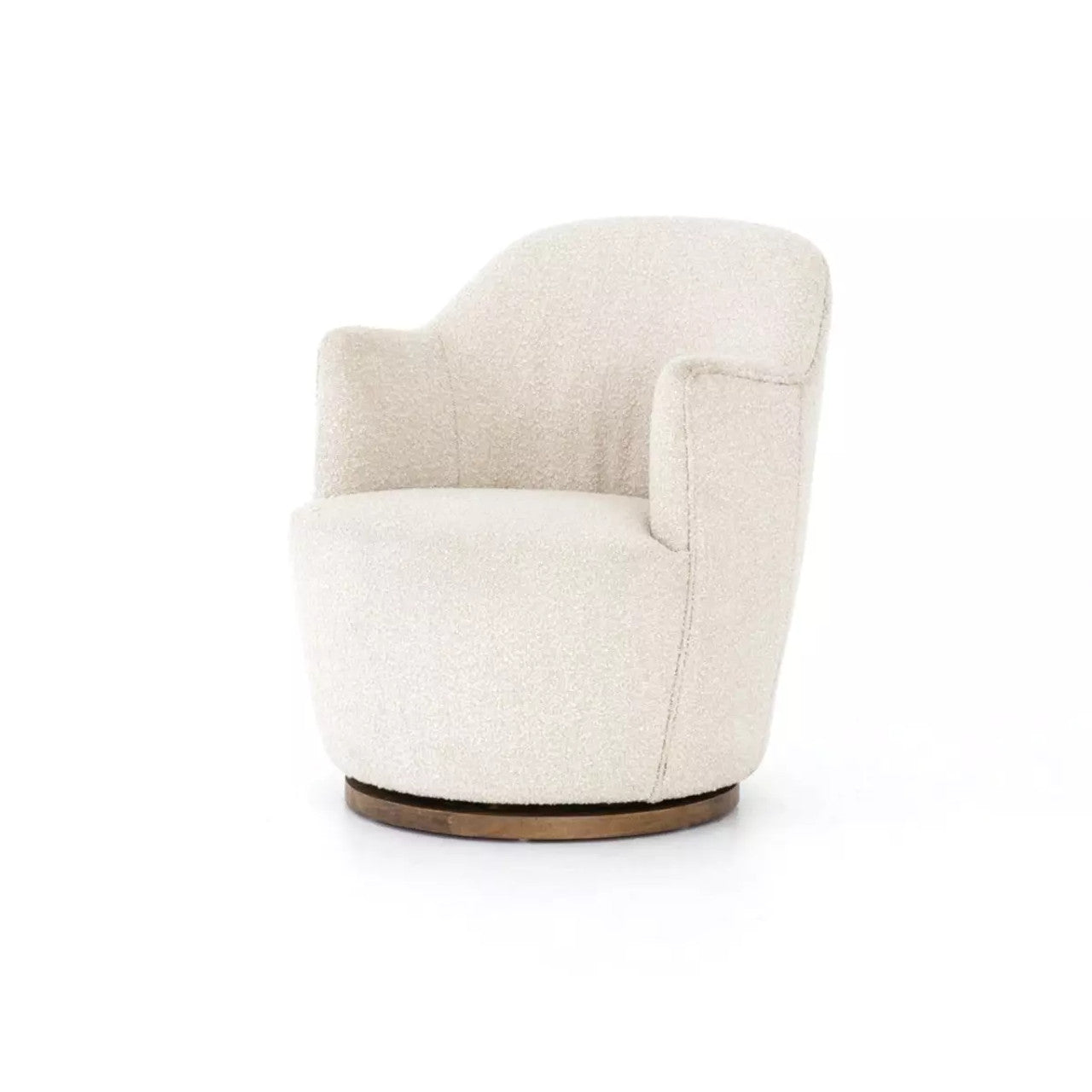 WOOD SWIVEL CHAIR IVORY 27" x 31" x 31"