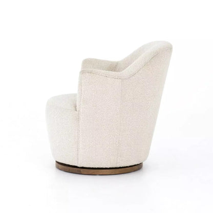 WOOD SWIVEL CHAIR IVORY 27" x 31" x 31"