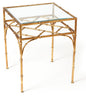 BAMBOO TABLE/GOLD 17.5 SQ X 22