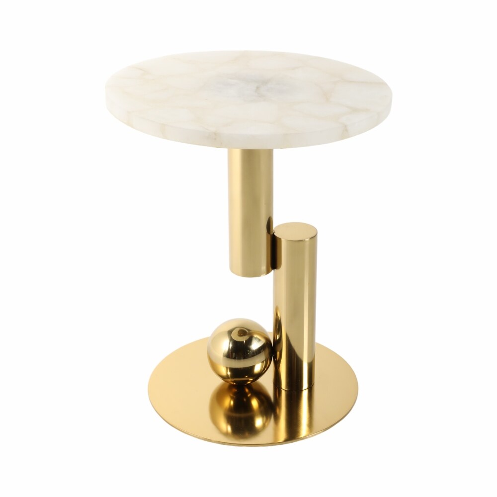 KOMI WHITE  QUARTZ TABLE  18" x 18" x 22"