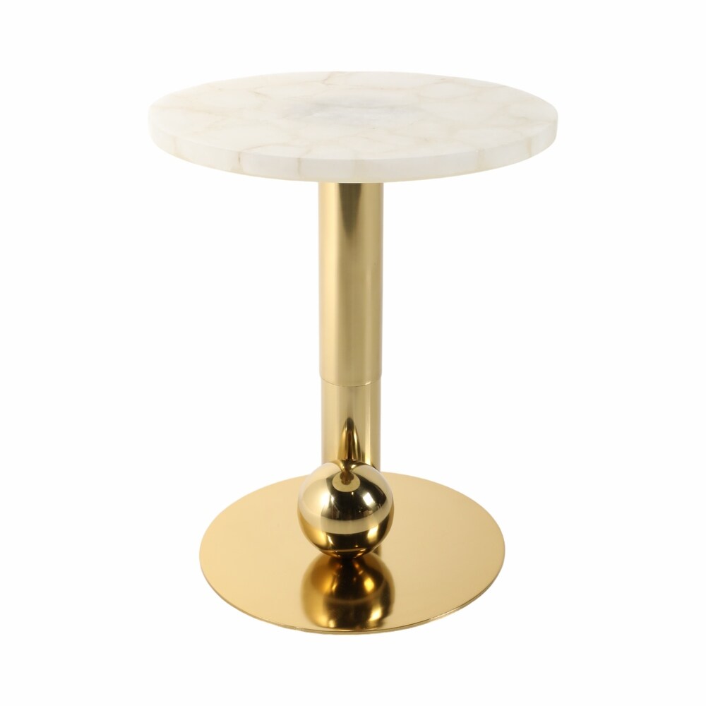 KOMI WHITE  QUARTZ TABLE  18" x 18" x 22"