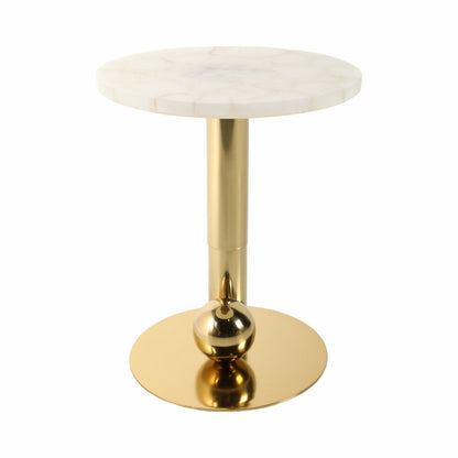KOMI WHITE  QUARTZ TABLE  18" x 18" x 22"