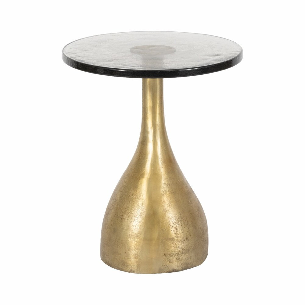 Metal, Navis Accent Table, Pewter  19" x 19" x 24"