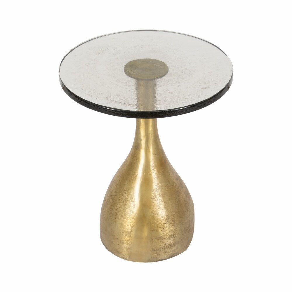 Metal, Navis Accent Table, Pewter  19" x 19" x 24"