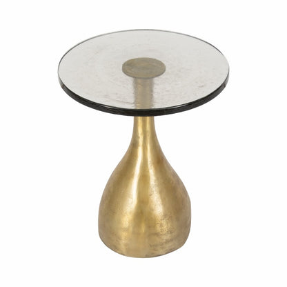 Metal, Navis Accent Table, Pewter  19" x 19" x 24"