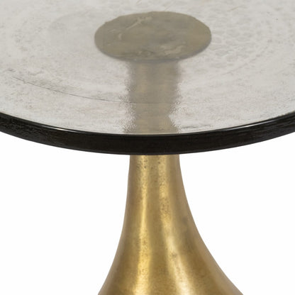 Metal, Navis Accent Table, Pewter  19" x 19" x 24"