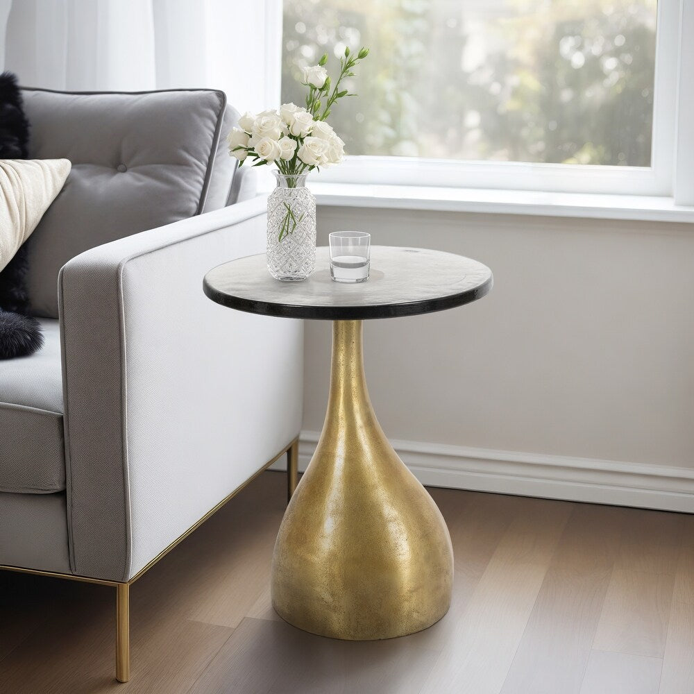 Metal, Navis Accent Table, Pewter  19" x 19" x 24"