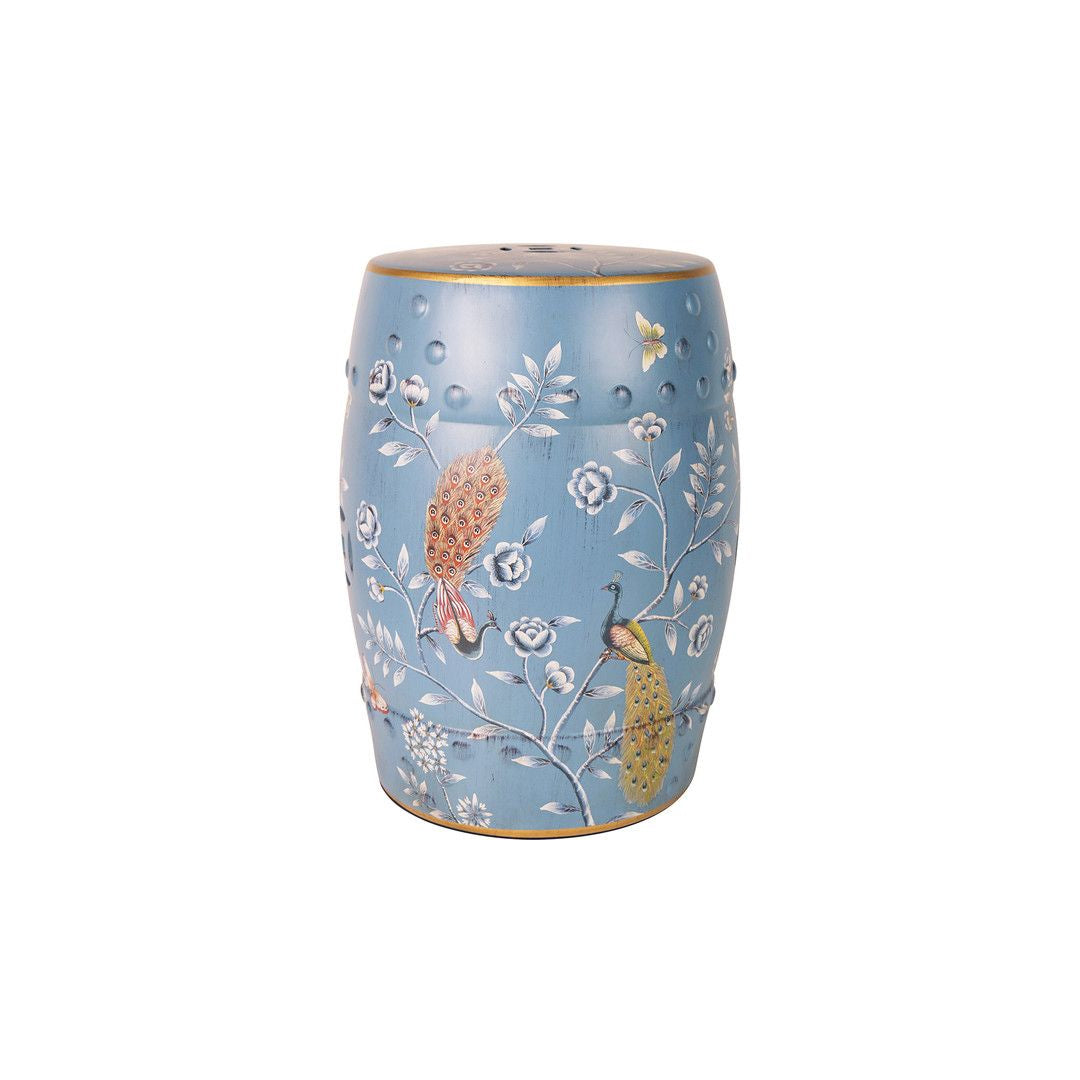 CERAMIC GARDEN STOOL PEACOC