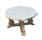 WOOD & GLASS ROSETTE TABLE DIS 100CMX54CM