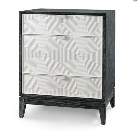 BORNEO 3DRAWER SIDE TABLE 83X63X53