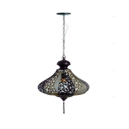 Lámpara Techo Oro-Plata Metal 38x38x62cm