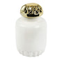 DECORATIVE CERAMIC COVERED JAR WHITE