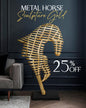 METAL HORSE SCULPTURE GOLD