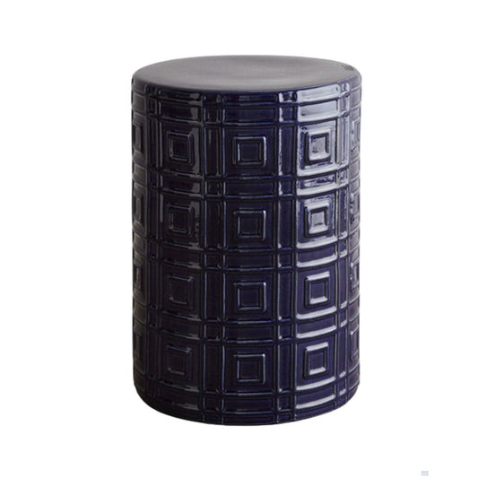 CERAMIC GARDEN STOOL NAVY